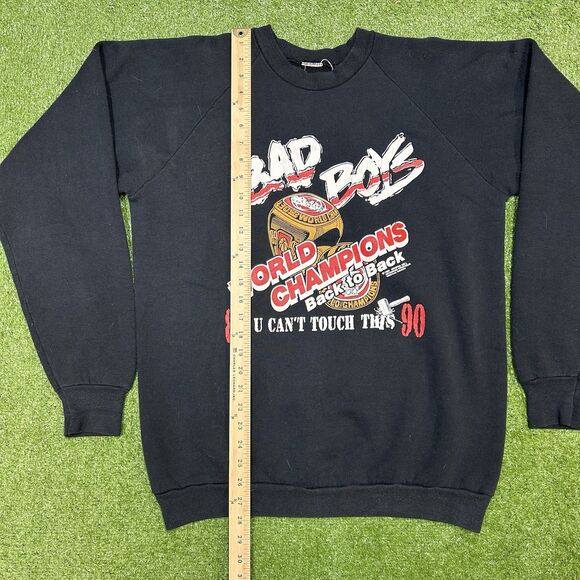 Vintage Detroit Pistons Bad Boys 89/90 Championship Hammer Time Crewneck Size L - Picture 5 of 6